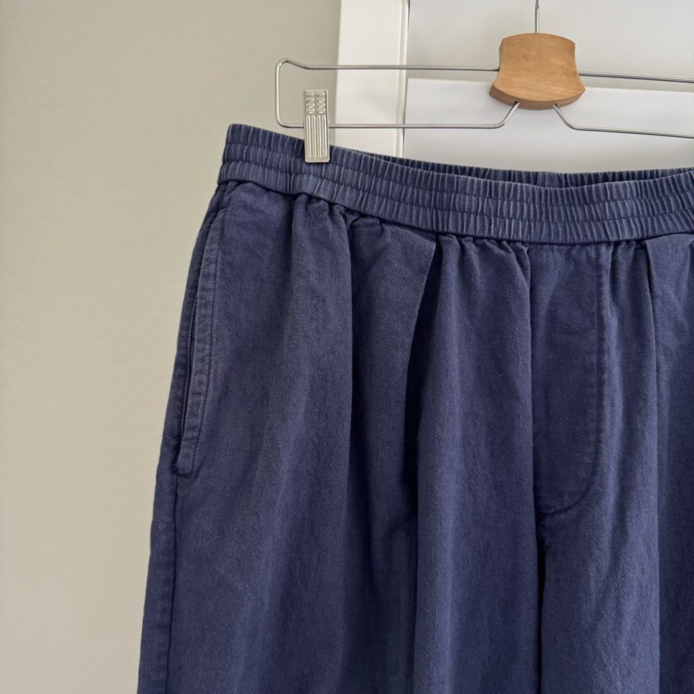 COS Men's Wide-leg Chambray Linen/Cotton French Blue Trousers Sz L - Picture 8 of 16